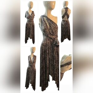Narcisa Lang Multi-Way Convertible Leopard Print Dress –‎ Size Small – NWT
